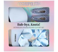 New Buh-Bye Knots Hair Gift Set - Detangler Brush, Scrunchie & Hair Clips for Tangle-Free Styling, Smooth & Pain-Free Brushing, Perfect Haircare Gift for Women & Girls A-59 (Blue)