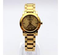 NEW BURBERRY BU9227 THE CITY YELLOW GOLD DIAL STRAP WOMEN'S WATCH