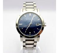 NEW BURBERRY THE CITY BU9031 SWISS SILVER & BLUE DIAL TONE WATCH