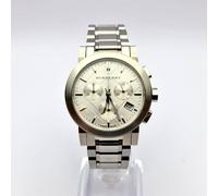 NEW BURBERRY THE CITY BU9750 SILVER & WHITE TONE WOMEN'S WATCH