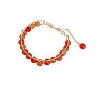 New Butterfly Natural Stone Beaded Bracelet Temperament Personalized Beaded Bracelet Versatile Light And High End Handicraft Blunt Earrings (Brown, One Size)