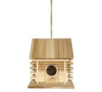 New Cabin Bird House, Buzz into Garden Fun and Entice Birds, Provides Shelter in All Weather Conditions, Bring a Bit of Whimsy and Nature to Your Outdoor Area - Natural