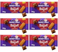 New Cad Dairy Milk Biscoff Price Marked Chocolate Bar 95g Pack of 6, The Classic Creamy Taste with Caramelised Biscuit Pieces, Perfect for Gifting & Sharing