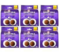 New Cad Dairy Milk Chocolate Buttons, Orange, Oreo Bites, Curly Wurly, Wispa Bitsa, Caramel Nibbles Bag £1.85 PMP 85g Perfect for Christmas & New Year 2025 (x6, Dairy Milk Buttons Bag)