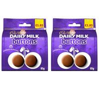 New Cad Dairy Milk Chocolate Buttons, Orange, Oreo Bites, Curly Wurly, Wispa Bitsa, Caramel Nibbles Bag £1.85 PMP 85g Perfect for Christmas & New Year 2025 (x2, Dairy Milk Buttons Bag)