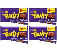 New Cad Dairy Milk Chocolate Wispa, Crunchie, Twirl, Caramel, Double decker Bars Multipack NewMars & NewSnickers Milk Chocolate Perfect for Sharing (x4, Twirl Multipack)