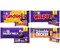 New Cad Dairy Milk Chocolate Wispa, Crunchie, Twirl, Caramel, Double decker Bars Multipack NewMars & NewSnickers Milk Chocolate Perfect for Sharing (x4, Mixed Multipack)
