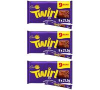 New Cad Dairy Milk Chocolate Wispa, Crunchie, Twirl, Caramel, Double decker Bars Multipack NewMars & NewSnickers Milk Chocolate Perfect for Sharing (x3, Twirl Multipack)