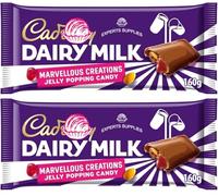 New Cad Dairy Milk Marvellous Creations Jelly Popping Candy Chocolate Bar 160g Pack of 2 Suitable for Vegetarians Perfect for Sharing and Gifting