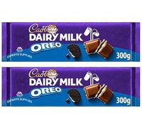New Cad Dairy Milk Oreo Chocolate XL Block 300g, Pack of 2, Milk Chocolate With A Vanilla Flavour Filling Perfect for Sharing and Gifting