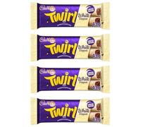 New Cad Twirl Xtra Duo Chocolate Bar 54g & Twirl White Dipped Chocolate Bar 43g - 2 Milk Chocolate Fingers. For Kids - Stocking Fillers Suitable Of Vegetarian (x4, Twirl White Dipped Bar)