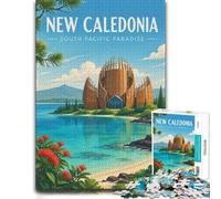 New Caledonia South Pacific Paradise Poster Jigsaw Puzzle, 1000 Piece | For calm afternoons: Adult jigsaw puzzle with 1000 pieces is a practical choice for puzzle fans who enjoy detail.