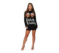 New Camp Ltd Ladies Womens Novelty Christmas Xmas Knitted Tunic Retro Reindeer Fairisle Dress Jumper Sweater Pudding Black Christmas Xmas 2018 Exclusively to Sizes 6 to 26
