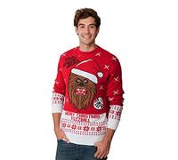New Camp Ltd New Unisex Mens Womens Jumper Christmas Xmas Novelty Retro Fairisle Santa Party Sweater Jumpers Star Wars Chewbacca Exclusively to Sizes - S/M/L/XL/2XL/3XL/4XL Red