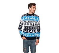 New Camp Ltd New Unisex Mens Womens Jumper Christmas Xmas Novelty Retro Fairisle Santa Party Sweater Jumpers Merry Xmas Nordic Exclusively to Sizes - S/M/L/XL/2XL/3XL/4XL