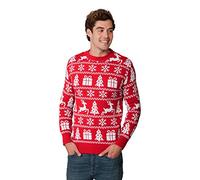 New Camp Ltd New Unisex Womens Mens Jumper Christmas Xmas Novelty Retro Fairisle Santa Party Sweater Jumpers Star Wars Chewbacca Exclusively to Sizes - S/M/L/XL/2XL/3XL/4XL Red