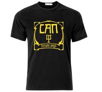 NEW CAN Future Days YELLOW PRINT Krautrock Music T Shirt Black Band60708090