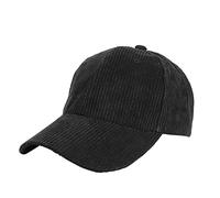 New Cap Men's Black Summer Solid Baseball Caps Corduroy Adjustable Hat Visors Trucker Cap Black Men, black, One Size