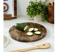 New Captivativing Unique Round Marble Chopping Board - Crafted from 100% Natural Marble for A Durable and Sturdy Surface- Add A Touch of Luxury to Your Kitchen with This Timeless Piece -D01