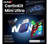 New CarlinKit 5.0 Mini Ultra CarPlay Android auto Wireless Adapter for Car infotainment Upgrade Bt 5.4GHz Wifi 5.8GHz Connection Wire to Wireless CarlinKit Mini Ultra