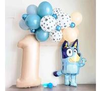 New Cartoon Bluey Family Aluminum Balloon Cartoon Game Toy Blue Orange Brouy Balloon Decoration Set Birthday Party Supplies 1pcs C