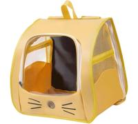 New Cat Carrier Backpack for Small to Medium Cats with Breathable Mesh and Cloth Lightweight Design for Daily Use Travel Vet Visits and Outdoor Adventures Commuting safety(Color:Yellow)
