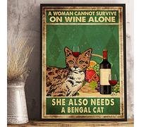 New Cat Lover Poster Home Decor Wallart She Needs A Bengal Cat Gift Wall Art Poster Cute Sign Metal Tin Sign Rustic Suitable for Home and Kitchen Bar Man Cave Cafe Garage Wall Decor 12x8 Inch