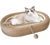 New Cat Scratching Post and Cat Mat Durable Sisal Rope with Interactive Ball, 3-in-1 Cat Scratcher Cardboard Bed Prevents cats from scratching; suitable for cats to pl(Color:Yellow/Regular Version/C)