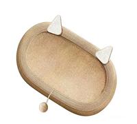 New Cat Scratching Post and Cat Mat Durable Sisal Rope with Interactive Ball, 3-in-1 Cat Scratcher Cardboard Bed Prevents cats from scratching; suitable for cats to pl(Color:Yellow/Cat Ear Version/A)