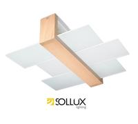 NEW Ceiling lamp Wood Glass FENIKS 2 E27 LED Sollux Lighting Industrial Natural