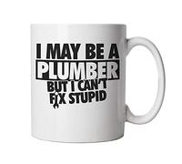 New Ceramic Funny Coffee Cup Mug I May Be A Plumber But I Can't Fix Stupid Coffee Tea Mug Gift