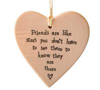 New Ceramic Hanging Heart - Friends are like Stars, Wedding