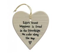 New Ceramic Hanging Heart - Truest happiness is friend s 2047