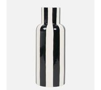 New Ceramic Vase Monochrome Stripe Pattern Lines Faux Flower Pot, Sure to Catch the Eye, A Versatile Addition to Any Home Décor, Suitable for Use in the Office - Black & White - 40x16Cm