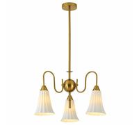 New Chandelier Commerical Mid-century Ceramics Modern Metal Plating s White Pleated Ceramics Pendant Home Retro Classic Lobbying For Kitchen Island E27 Base Home Re