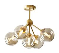 New Chandelier Commerical Simple installation Glass Pendant Versatile style Hotel Lobby For Kitchen Island Gold s Globe Glass Modern Brass Ceiling Hangin