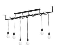 Sollux Lighting Salamanca Fabric & Steel Black 6 Light Classic Chandelier