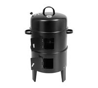New Charcoal BBQ Meat Grill, Smoked Barbeque Oven Cooking Food, Iron 2 Layer Charcoal BBQ Grill Smoker, for Garden Camping Outdoor Cooking and Grilling