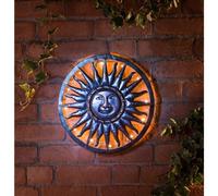 NEW Charming Bronze Effect Solar Sun Metal Wall Art