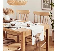 New Charming Decorative Highland Cow Table Runner - Countryside Farmhouse Table Linen with Beautiful Printed Finish, Ideal for Everyday Dining and Gatherings-M75 (L 180cm)