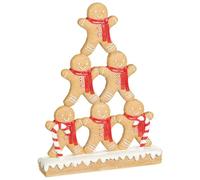 New Charming Gingerbread Tower Christmas Decoration - Festive Holiday Ornament to Bring Cozy Seasonal decor to Your Fireplace, Mantel, or Table - Perfect Christmas Decor-A94