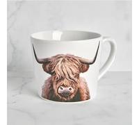 New Charming Highland Cow Mug, Hand-Finished Porcelain with Rustic Cow Design, Microwave & Dishwasher Safe, Perfect for Tea or Coffee Lovers Gift -M27