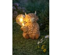 New Charming Solar Powered Highland Cow Ornament with LED Light - Cute Decorative Garden Accent for Lawns & Patios Outdoor Decor-D79