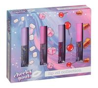 New Cheeky Pout Lip Oil Collection - Includes 4 Irresistible Scents! - A Great Gift For Teens - Includes: Marshmallows, Turkish Delight, Toffee Apple, Cherry Pie - 4 X 1.8ml