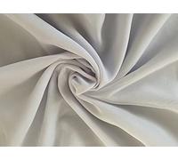 New Chiffon Sheer Fabric Plain Crepe Polyester Woven Dress Wedding Arch Material 44''-112cm (White, 2 Meter)
