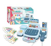 New children simulation cash register toys pretend game cash register toy set play house supermarket shopping set with sweep gun conveyor belt weighing tool microphone math enlight
