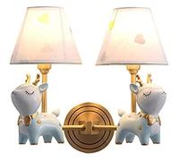 New Children's Room Wall Lights Copper Cloth Creative Cartoon Cute Wall Lamp American Simple Style Boy Girl Baby Deer Wall Sconces Wall Lamp/a/Blue