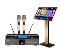 New Chinese Karaoke Machine KV-V5 Karaoke Player with Reverb Wireless Microphone, 22-inch capacitive Touch Screen, Free Cloud Download Function YouTube APP Play Movies and Chinese TV Online, 4T