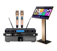 New Chinese Karaoke Machine KV-V5 Karaoke Player with Reverb Wireless Microphone, 22-inch capacitive Touch Screen, Free Cloud Download Function YouTube APP Play Movies and Chinese TV Online, 6T