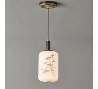 New Chinese Restaurant Hanging Lamp Copper and Glass Pendant Light Zen Simple Tea Room Bamboo Chandelier is Suitable for The Hallway Porch